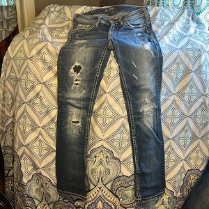 Size 27 Silver Aiko Baby Boot jeans